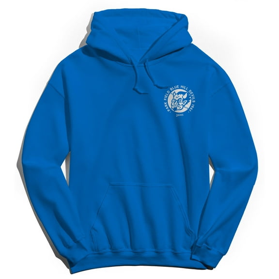 Park Fields Blue Hill Devils White Logo 1961 Graphic Royal Men's Cotton Pullover Hoodie