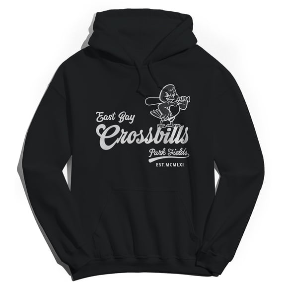 Park Fields Crossbills East Bay White Logo Graphic Black Men's Cotton Pullover Hoodie