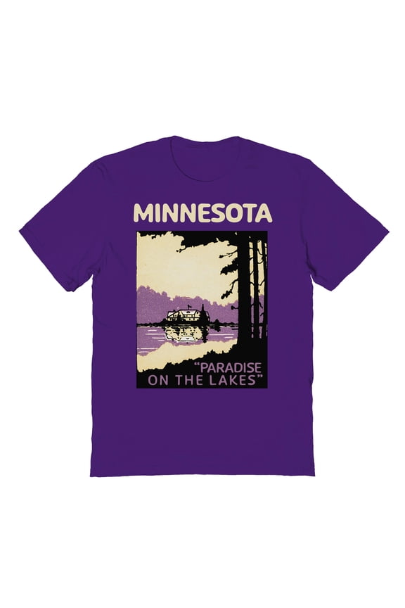 Minnesota Black Print Graphic Purple Men's Cotton T-Shirt