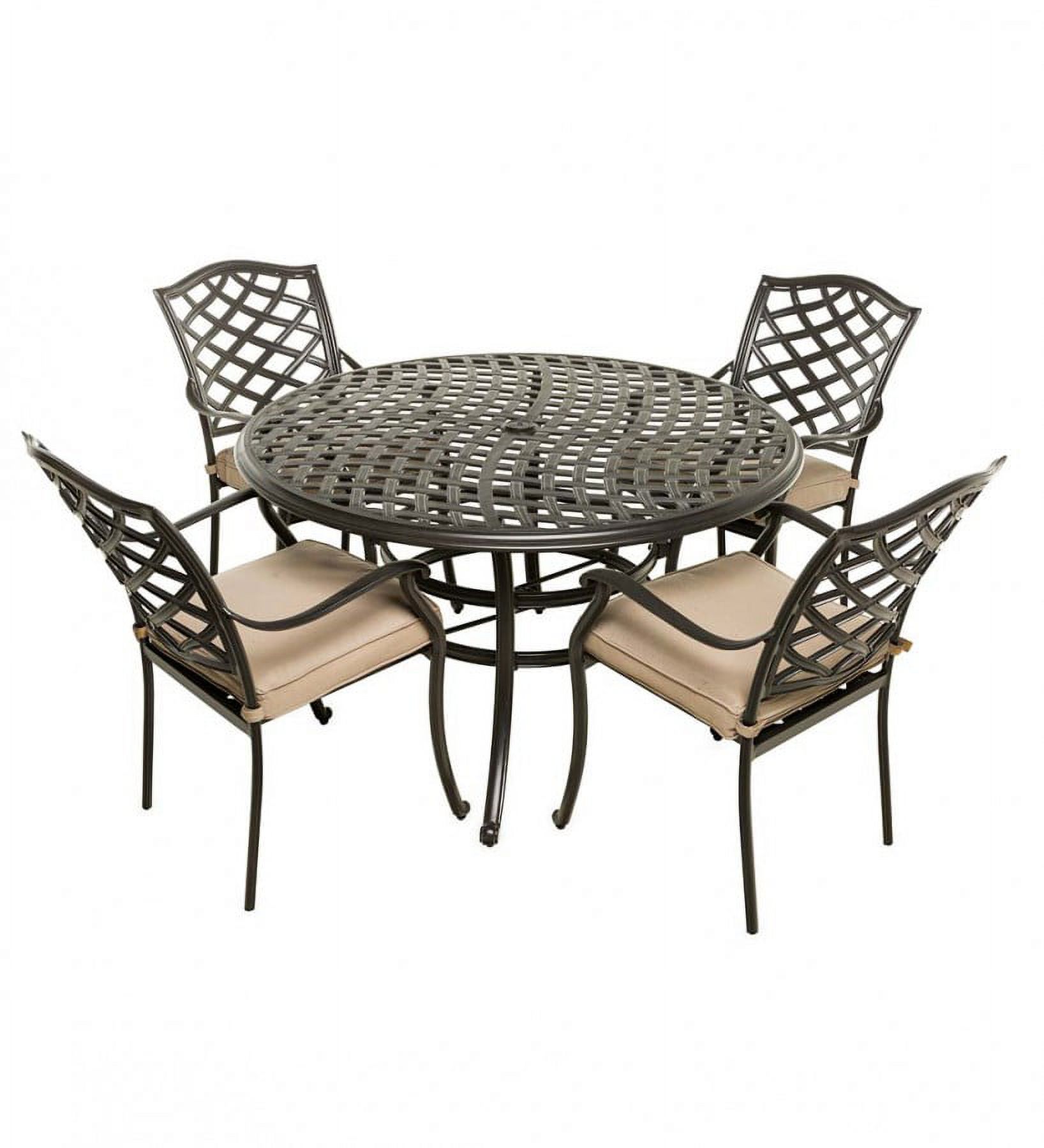 Park Grove Cast Aluminum Outdoor 5-Piece Dining Set with Cushions - image 1 of 1