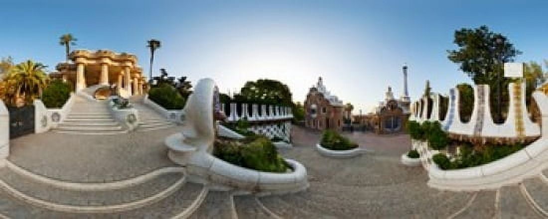 Park Guell Barcelona Catalonia Spain Canvas Art - Panoramic Images (15 x 6)
