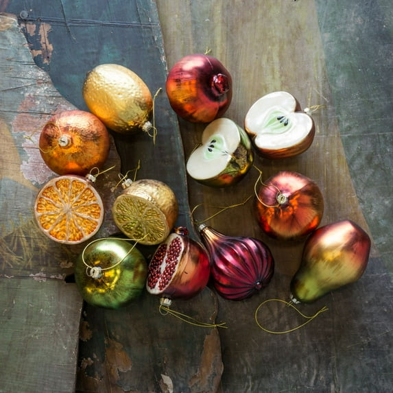 Park Hill Collection Christmas Fruit Ornaments Set Of 12