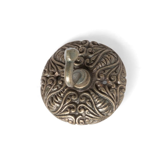 Park Hill Collection Scroll Antique Brass Wall Hook, 3-inch Height, Metal, for Home, Office, Room Decor Use