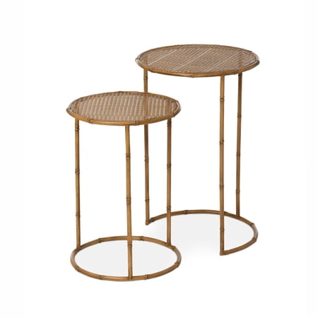 Park Hill Collection Set of 2 Roanoke Metal Occasional Nesting Tables EFT20698
