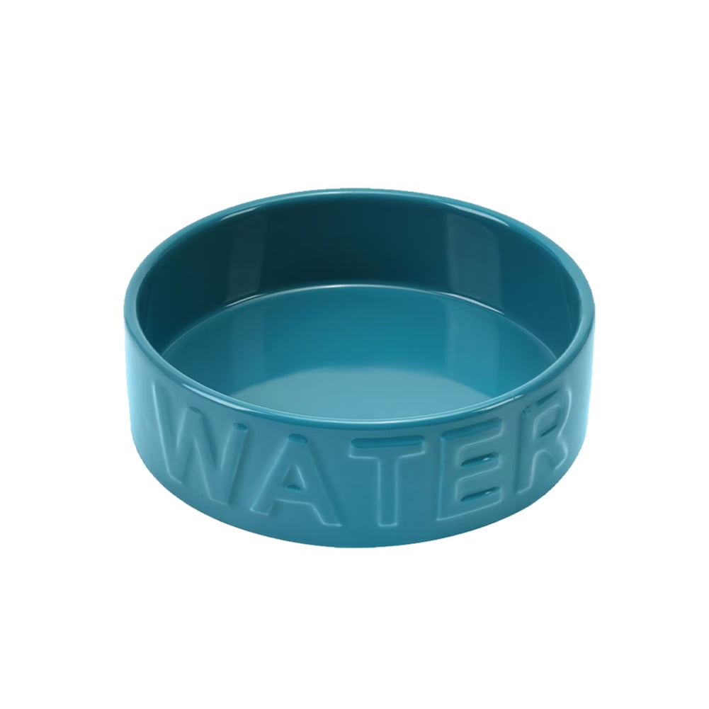 Park Life Designs Ceramic Classic Pet Water Bowl, Azure Blue, Small