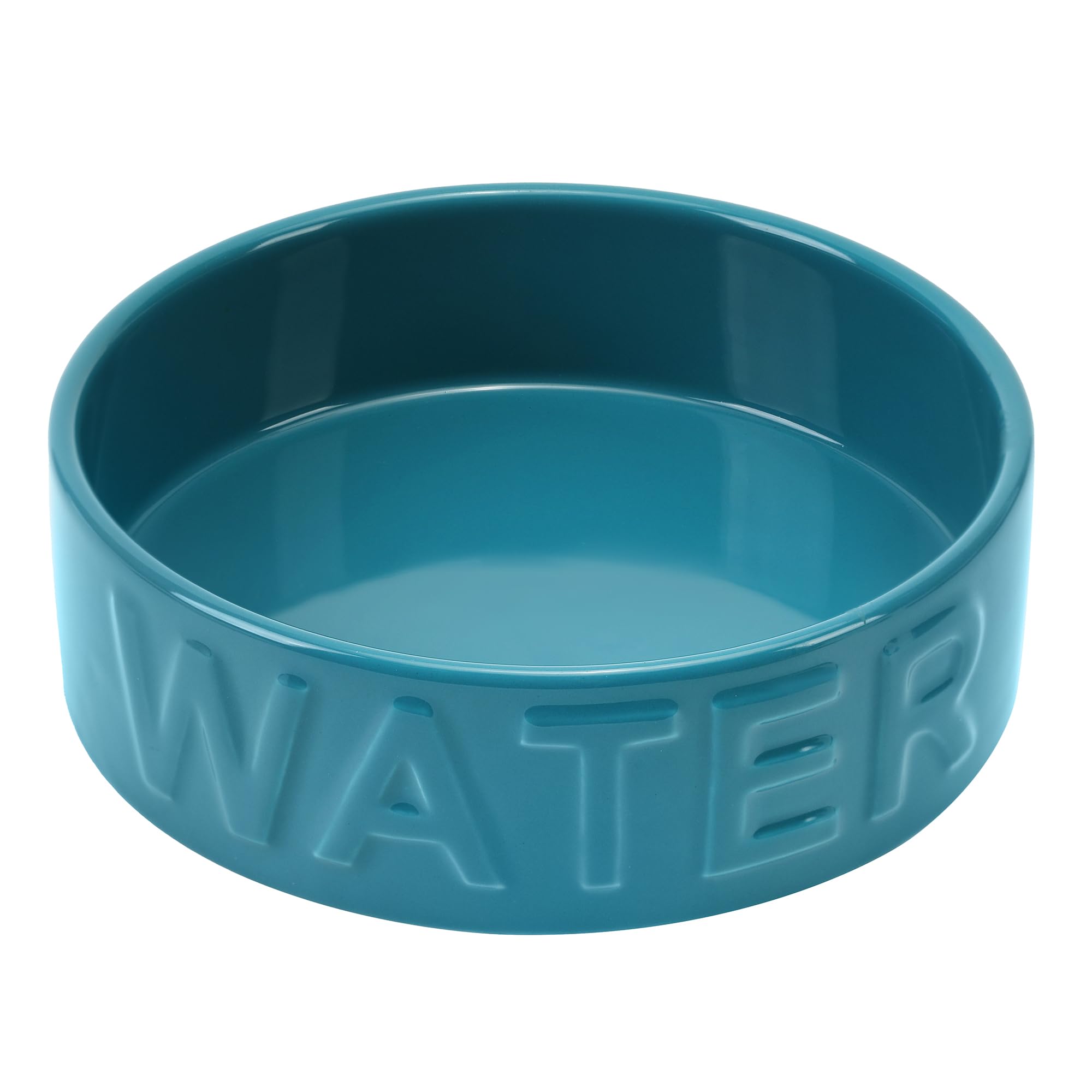 Park Life Designs Classic Water Medium Pet Bowl, 6.25-Inch Diameter, Ceramic, Azure