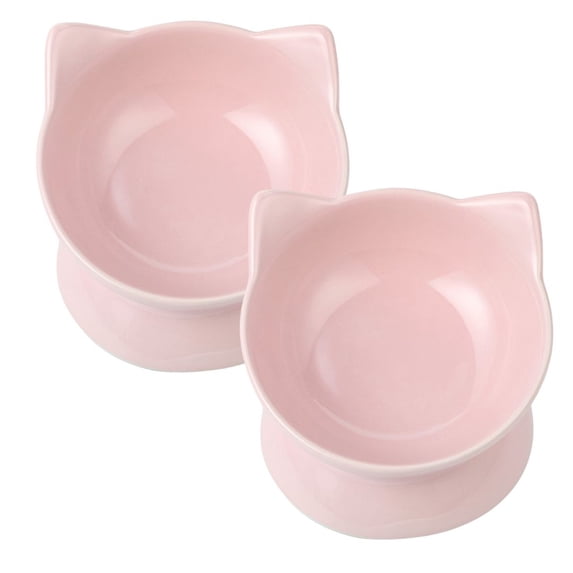 Park Life Designs Oscar Tilted Elevated Ceramic Cat Dish Set for Food & Water, 2-Pack