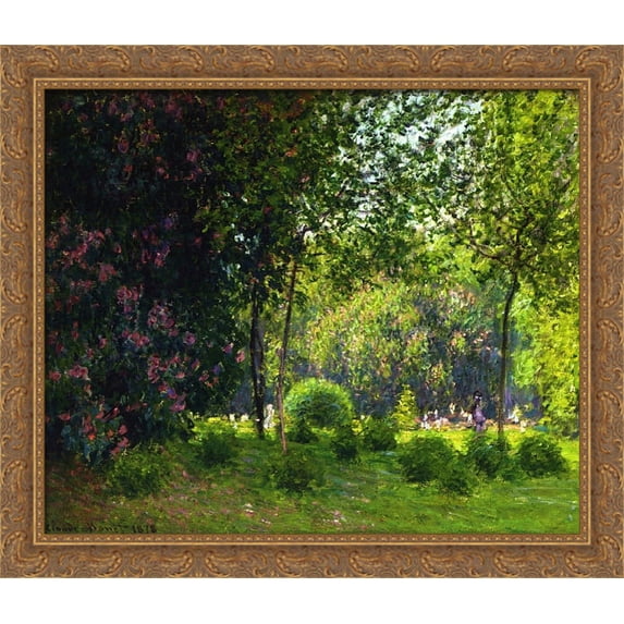 Park Monceau 2 32x28 Large Gold Ornate Wood Framed Canvas Art by Claude Monet