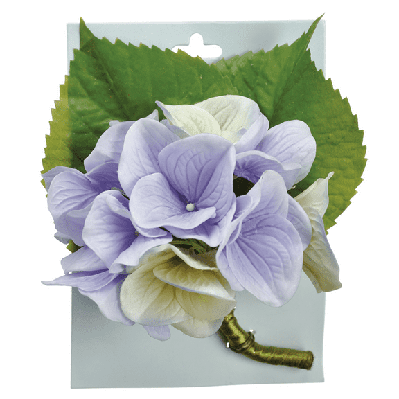 Park Place - 4 piece Hydrangea Corsage on Header Card 5"