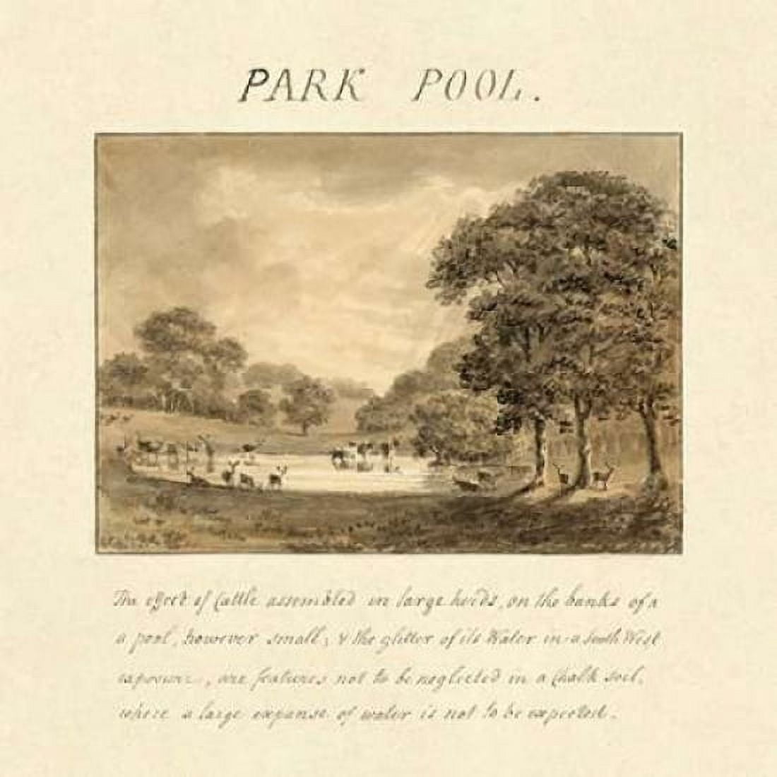 Park Pool 1813 Canvas Art - Humphry Repton (24 x 24)