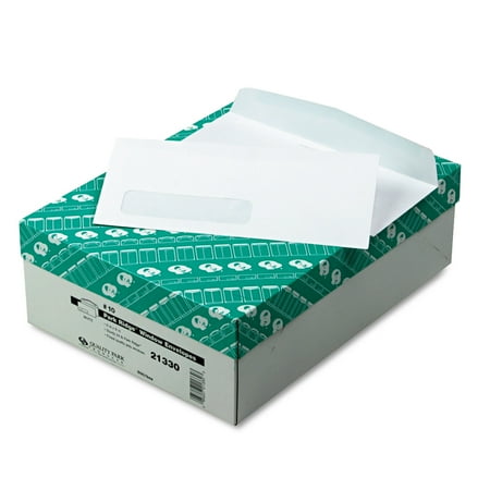 Quality Park QUA21330 Park Ridge 4.13 x 9.5 Commercial Flap Gummed Closure Embossed Executive Envelope - White (500/Box)