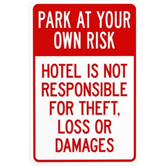 Park At Your Own Risk Fly Or Foul Balls May Strike Vehicles Metal Warning Signs, Cautions Security Tin Sign, Safety Posted Signs, Perfect for Street Business Wall Decor 8 x 12 Inch