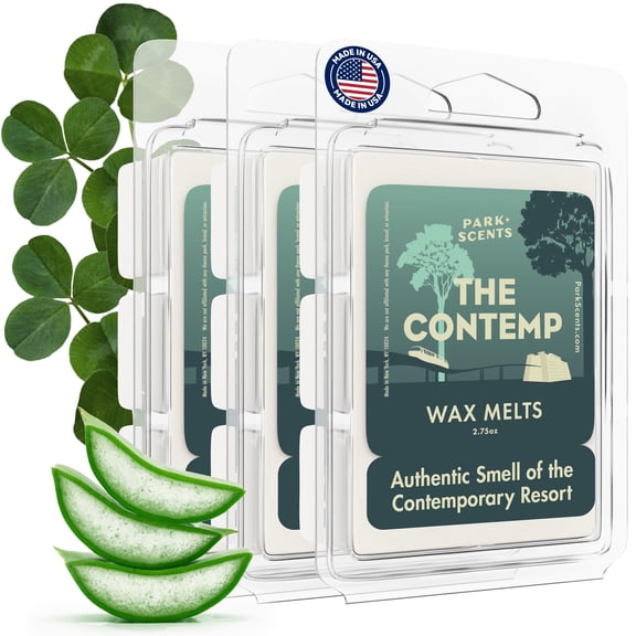 Park Scents The Contemp Theme Park Resort Hotel Inspired Luxury Candle Wax Melts Clover Aloe Jasmine Wax Cubes Vegan Soy Blend, Made in USA Birthday Gifts for Women, Sister, Hostess (3 Pack)