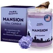 Park Scents Mansion Candle   Theme Park Scented Candles for Home with Peony, Violet, Plum, Leather, Aged Wood, Amber, Musk, Vanilla   Vegan Soy Wax, Friend Birthday Gift 12oz. Glass Jar