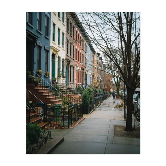 Park Slope Architectural 04 - Brooklyn New York Photography Architecture City Street Photography Travel Poster Vintage Winter Unframed Wall Art Print 36 x 48 inches