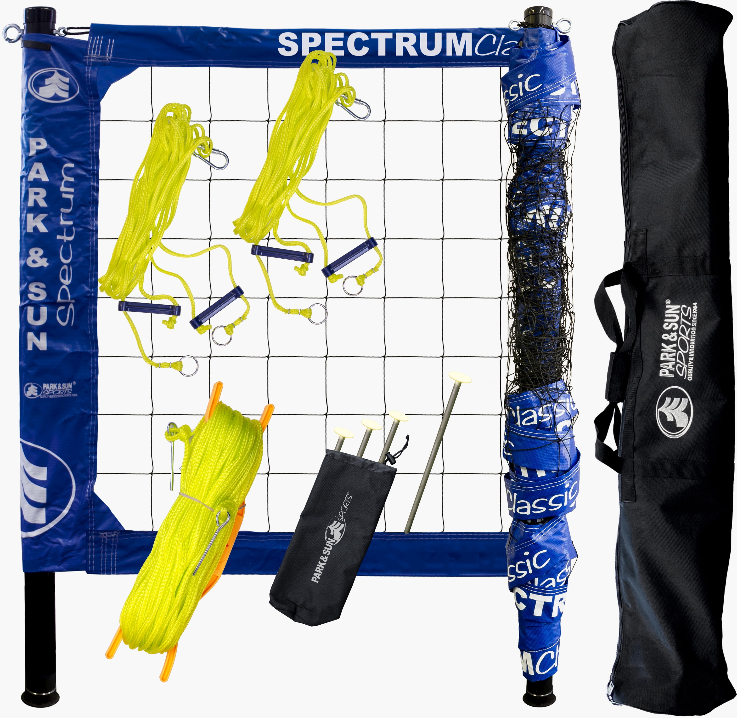 Park & Sun Spectrum Classic Volleyball Net – Professional Adjustable Outdoor Set for Beach, Grass, Backyard