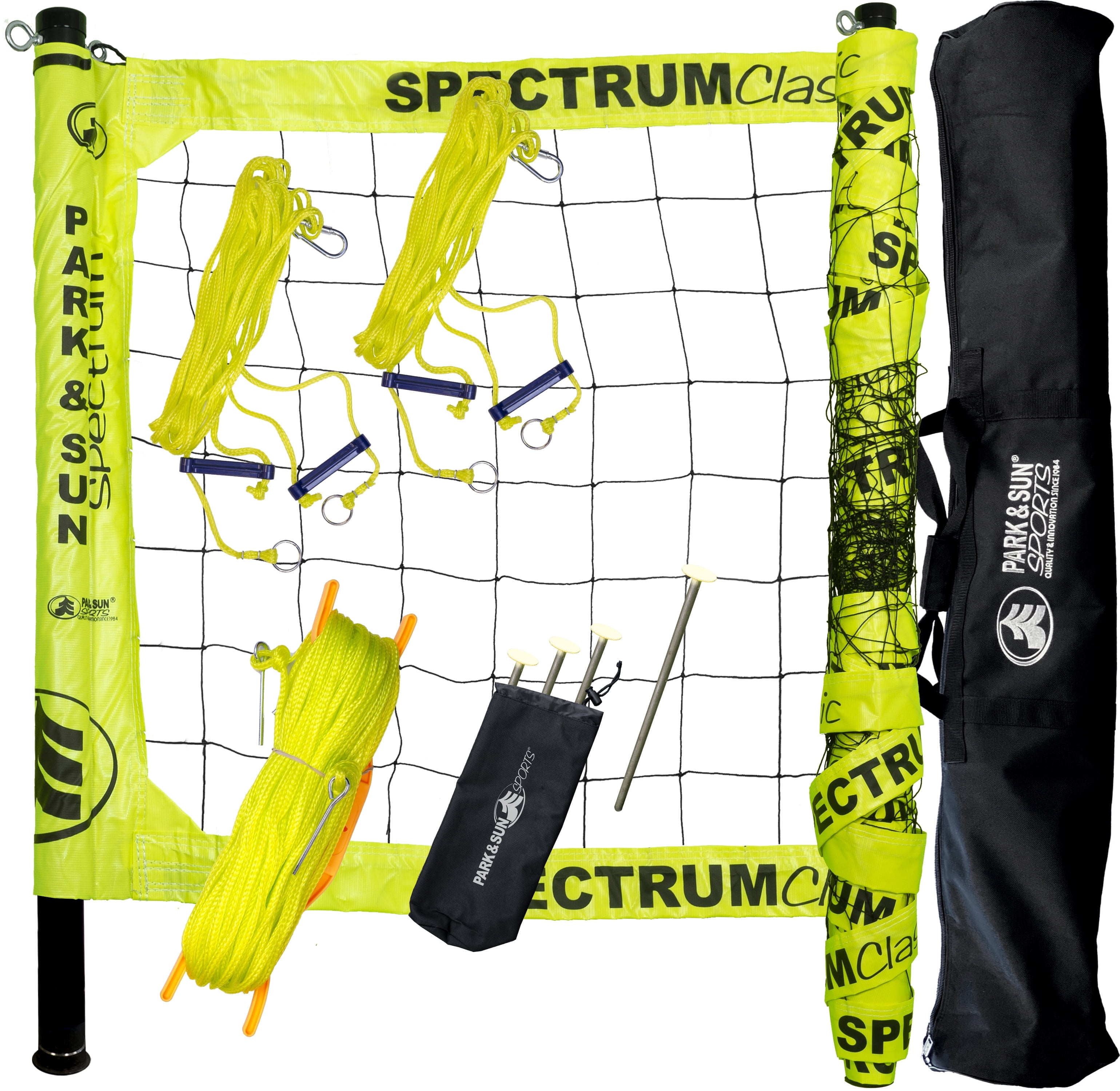 Park & Sun Spectrum Classic Volleyball Net – Professional Adjustable Outdoor Set for Beach, Grass, Backyard