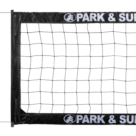 Park & Sun Sports BC-400 Black Regulation Volleyball Net – 39" x 32' Steel Cable Pro Indoor/Outdoor Net
