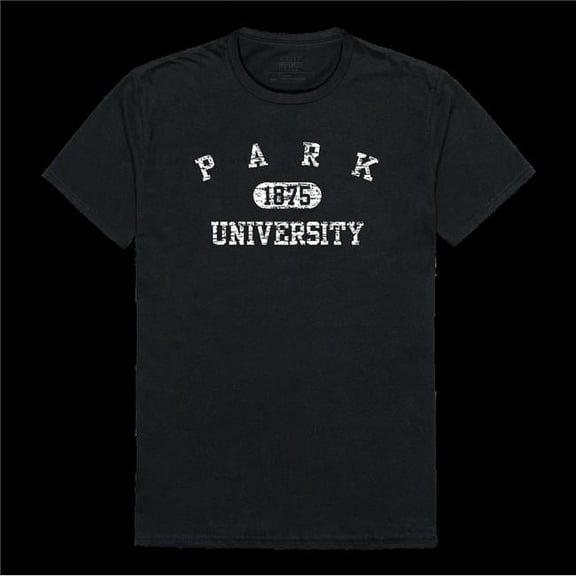 Park University Pirates Distressed Arch College T-Shirt, Black - Extra Large