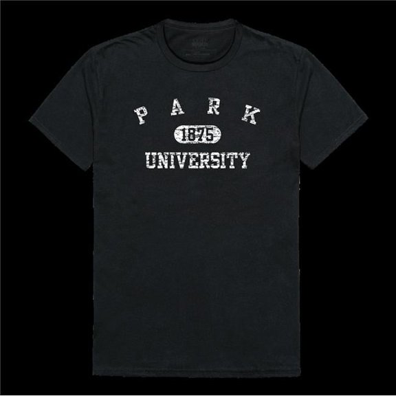 Park University Pirates Distressed Arch College T-Shirt, Black - Small