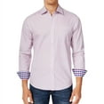 thumbnail image 1 of Park West Mens Diamond Long Sleeve Button Up Shirt, Purple, Large, 1 of 2