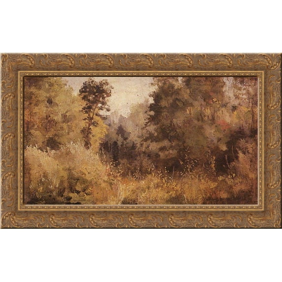 Park in Olshanka 24x17 Gold Ornate Wood Framed Canvas Art by Polenov, Vasily