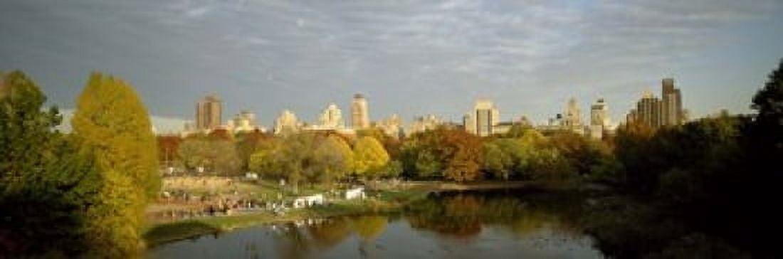 Park with buildings in the background Central Park Manhattan New York City New York State USA Canvas Art - Panoramic Images (18 x 6)