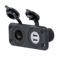 thumbnail image 1 of ParkPower 12VCOMBORV Black Deluxe Dual 12-24V Combo RV USB Charger Receptacle, 1 of 2