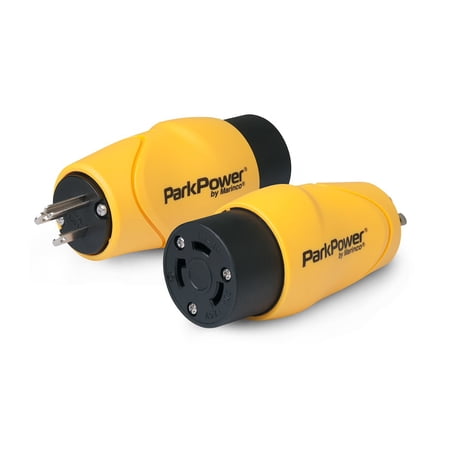 ParkPower S1530RV RV Adapter with 30A 125V Locking Connector and 15A 125V Straight Blade Plug