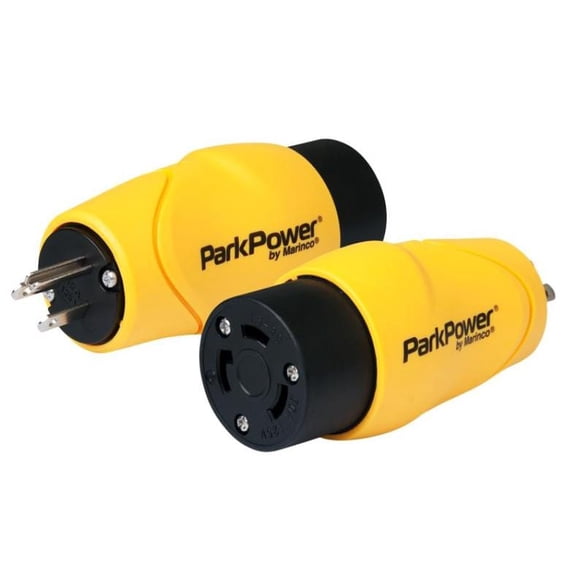 ParkPower S1530RV RV Adapter with 30A 125V Locking Connector and 15A 125V Straight Blade Plug