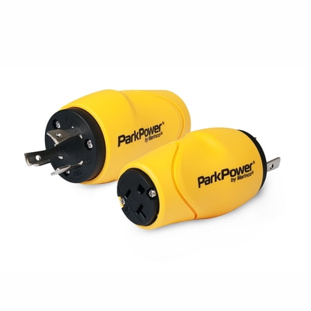 ParkPower S3015RV RV Adapter with 15A or 20A 125V Straight Blade Connector and 30A 125V Locking Plug