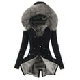thumbnail image 1 of Womens Parka Coat wycnly Winter Plush Hooded Overcoat for Women Warm Thickened Fleece Lined Padded Jackets Casual Solid Long Sleeve Button Coat Outwear 2023 Coats, 1 of 2
