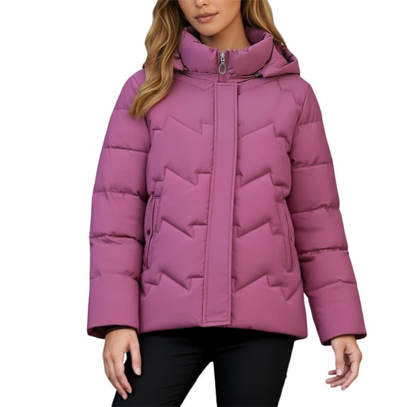 Parkas Winter Coats for WomenStylish Winter Warm Hooded Padded Coat For Fashionable Thickened Quilted Outerwear With Comfortable Fit And Elegant Design For Cold Weather And Daily Outings