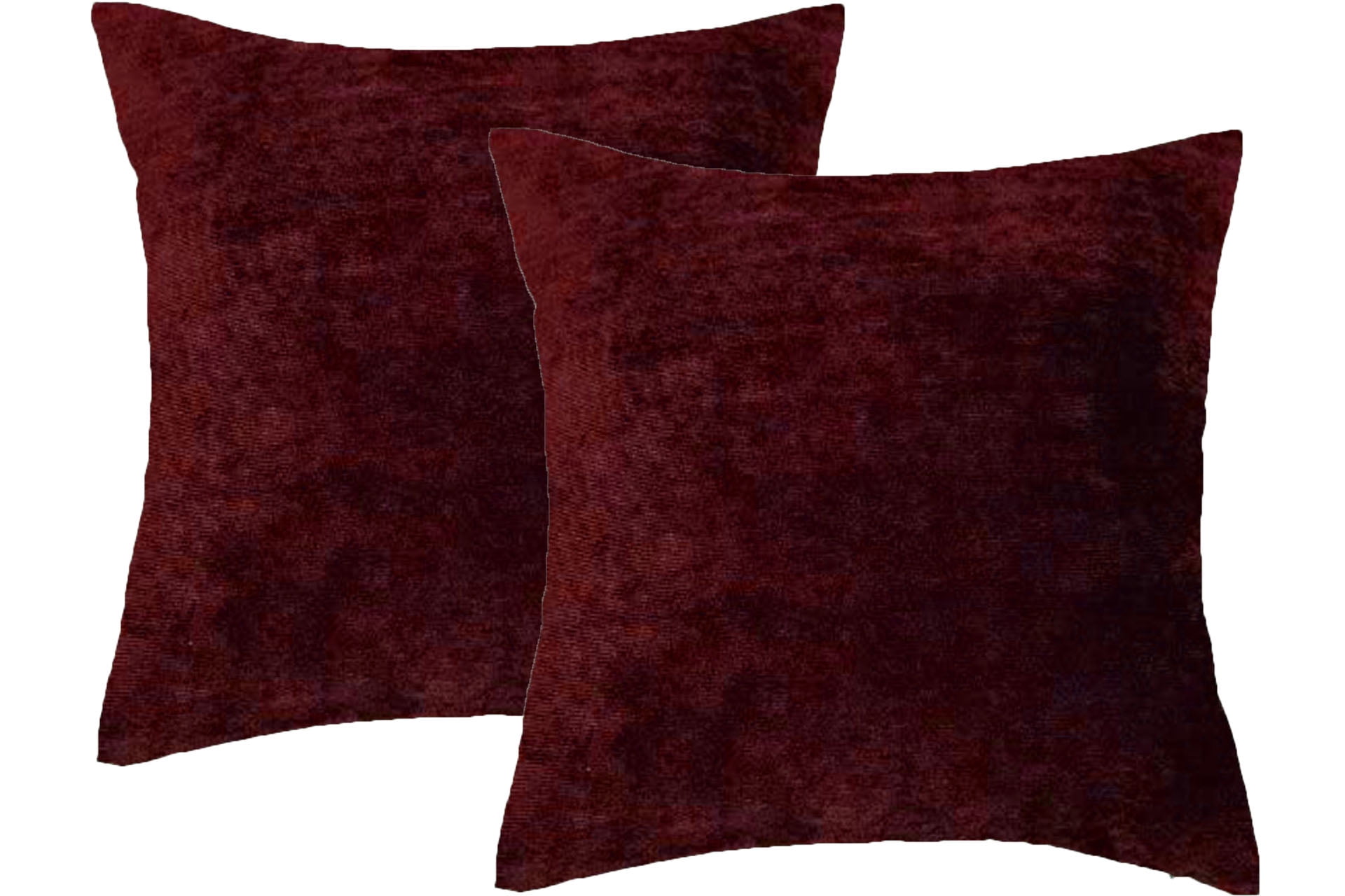 Parkdale 18" x 18" Corduroy Velvet Solid Decorative Throw Pillow Covers Soft and Cozy Cushion Covers - Burgundy