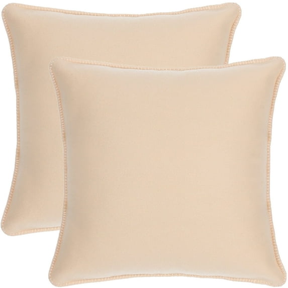 Parkdale 18" x 18" Soft and Cozy Fleece Decorative Throw Pillows for Sofa and Couch(18x18, beige)
