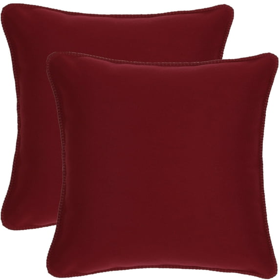 Parkdale 18"x18" inches Soft and Cozy Fleece Decorative Throw Pillow Covers With Zipper Closure(18 x 18, Red)