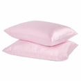thumbnail image 1 of Parkdale 2-Pack Silky Soft Satin Pillow Cases with Hidden Zipper (Standard, Pink), 1 of 4