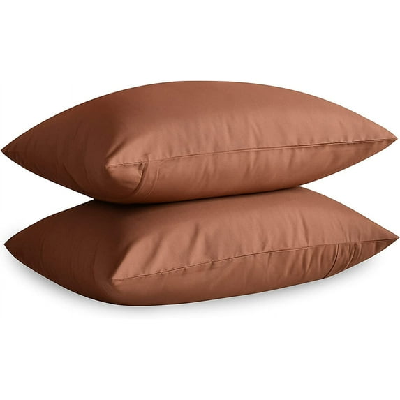 Parkdale Set of 2 Ultra Soft Microfiber Zippered Pillow Cases (Standard, Mocha)
