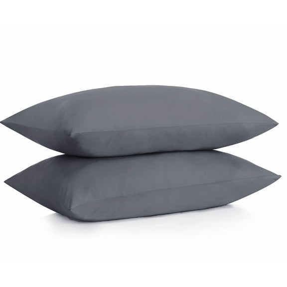 Parkdale Set of 2 Ultra Soft Pillowcases with Envelope Closure (Standard, Dark Grey)