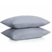 ALEXANDRA'S SECRET HOME COLLECTION Parkdale Set of 2 Ultra Soft Pillowcases with Envelope Closure (Standard, Light Grey)