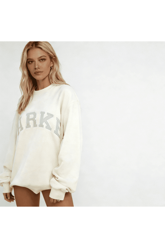 letter print sweatshirt, long-sleeved low-cut top