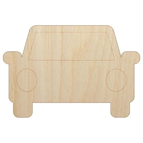Parked Car Automobile Icon Wood Shape Unfinished Piece Cutout Craft DIY Projects - 4.70 Inch Size - 1/8 Inch Thick