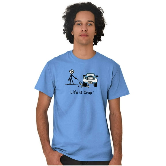 Parked Car Dog Unlucky Sad Pet Owner Plus Size Crewneck Graphic Tee Shirt Brisco Brands 2X