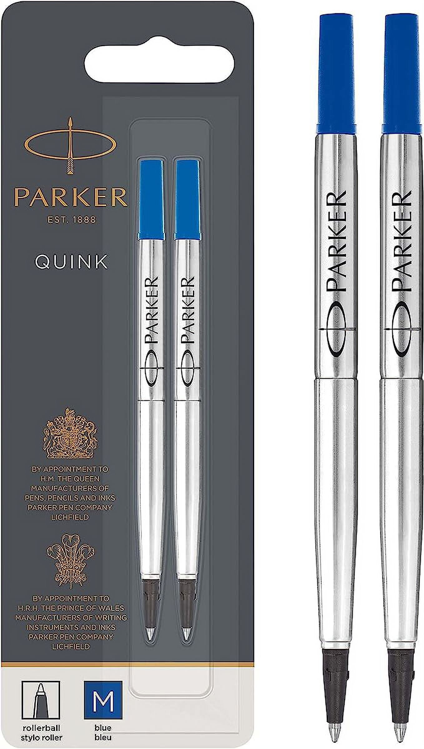 Refill per Penna Roller Parker Quink Punta Fine 0.5 mm Nero e Blu