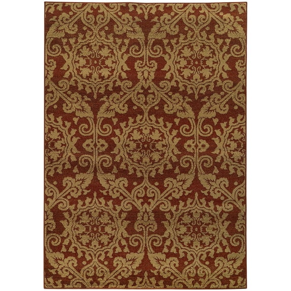 Oriental Weavers Parker 1'10" x 3'3" Machine Woven Rug in Rust