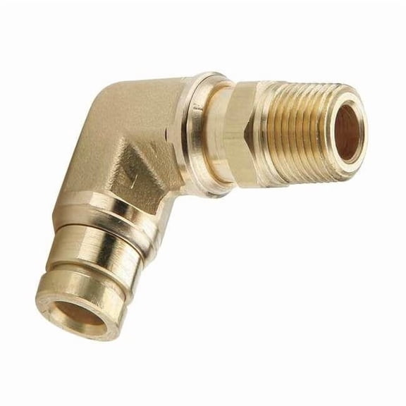 Parker Elbow,Brass,Push-Fit1/2in,MNPT1/4in 169PTC-8-4