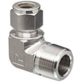 thumbnail image 1 of Parker A-Lok 8MSEL4N-316 316 Stainless Steel Compression Tube Fitting, 90 Degree Elbow, 1/2" Tube OD x 1/4" NPT Male CA2, 1 of 2