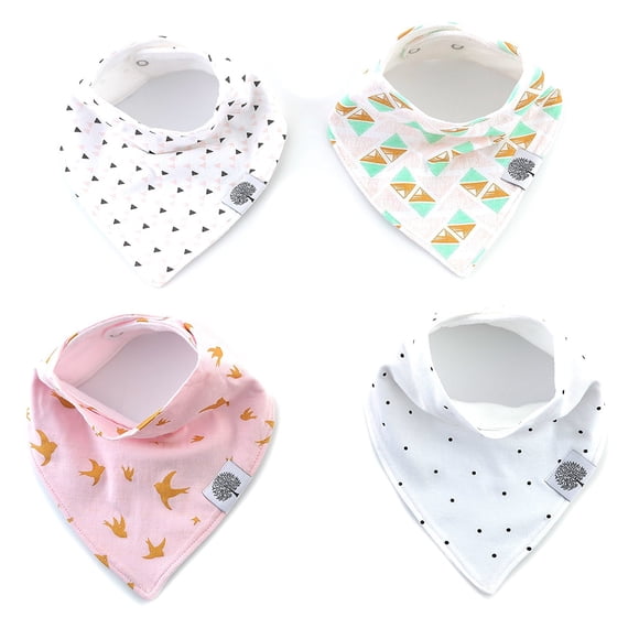 Parker Baby Bandana Drool Bibs - 4 Pack Baby Bibs for Girls - "Blush Set"