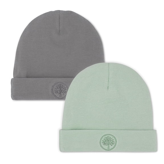 Parker Baby Co. 2 Pack Baby Beanie - Sage/Pewter