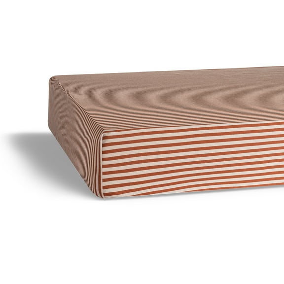 Parker Baby Co. Crib Sheets - Clay/Alpaca Stripes